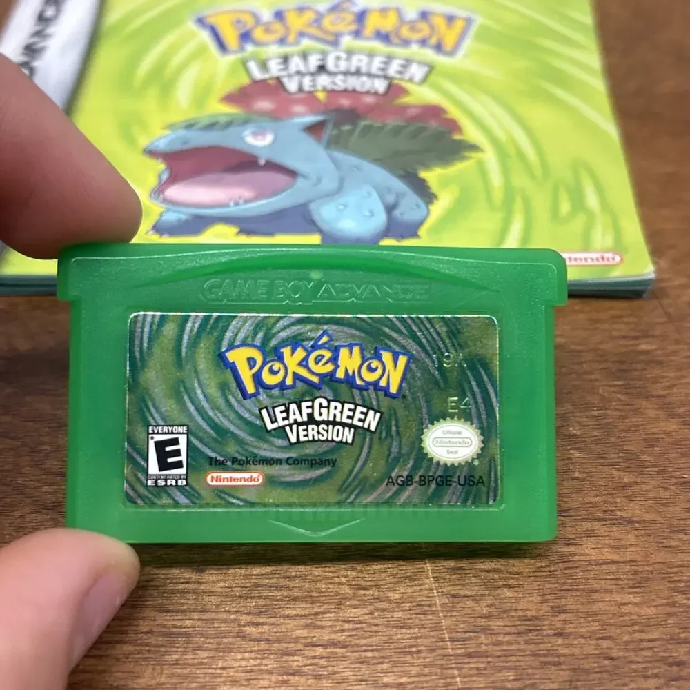 Pokemon Leaf Green With Manual, Authentic Cartridge